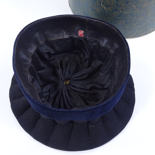 6 - A 19th century French Judge's hat, original cardboard box