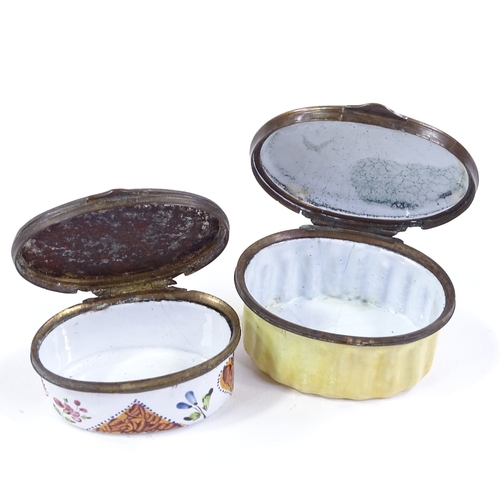 78 - 2 19th century enamel pillboxes, largest width 5cm (2)