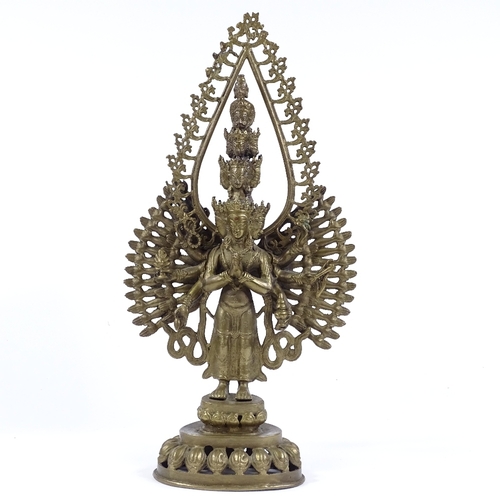 83 - A Vietnamese gilt-bronze shrine deity, height 48cm