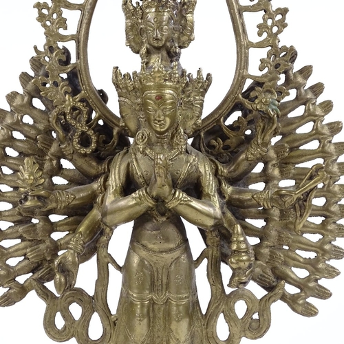 83 - A Vietnamese gilt-bronze shrine deity, height 48cm