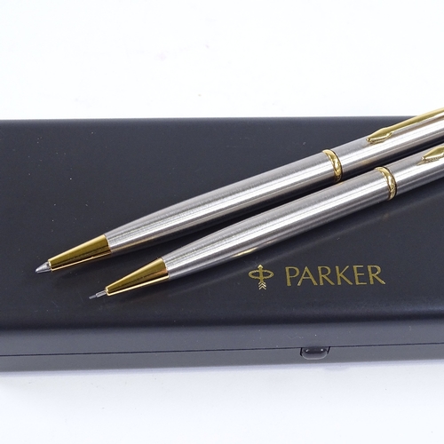 89 - A Parker ballpoint pen and propelling pencil set, cased