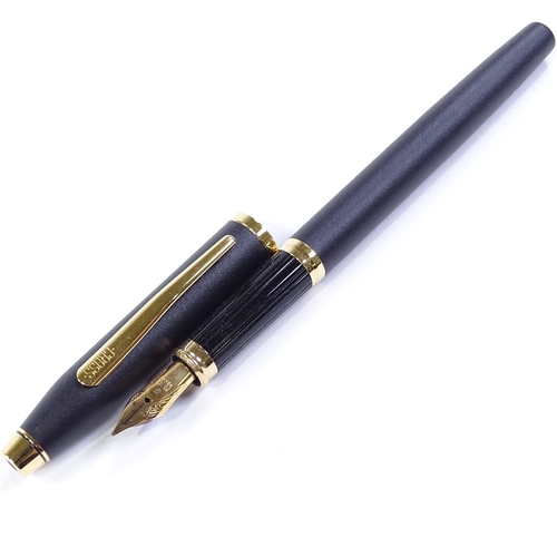 91 - A Cross Townsend matte black/gold trim fountain pen, boxed