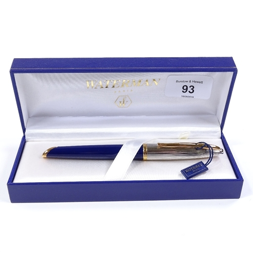 93 - A Waterman Carene fountain pen, 23ct gold trim with 18ct gold nib, new and boxed, RRP £215