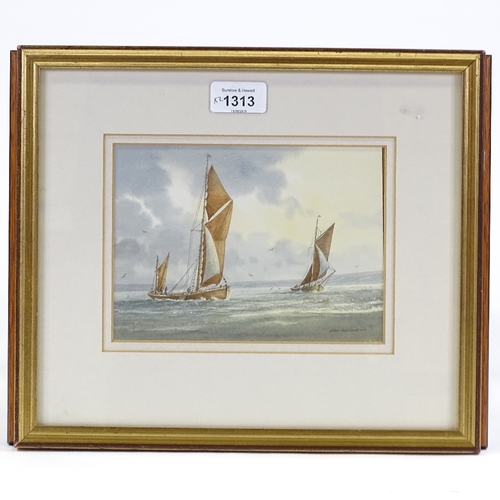 1313 - Alan Whitehead, watercolour, sailing boats, 5.5