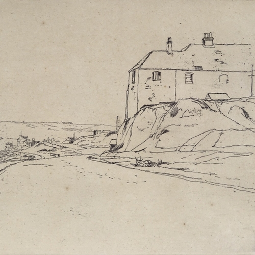 1315 - Frank Short, etching, rough weather at Blatchington, trial proof, signed in pencil, plate size 5.5