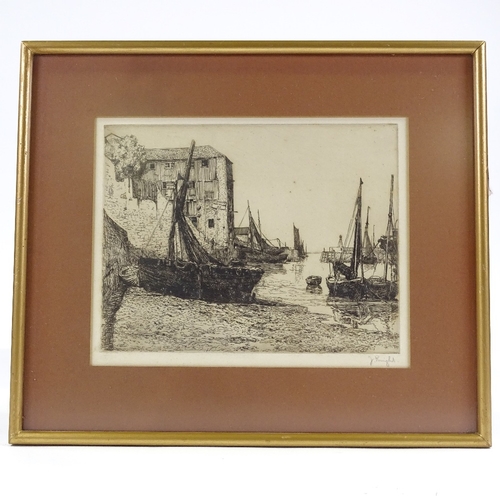 1315 - Frank Short, etching, rough weather at Blatchington, trial proof, signed in pencil, plate size 5.5