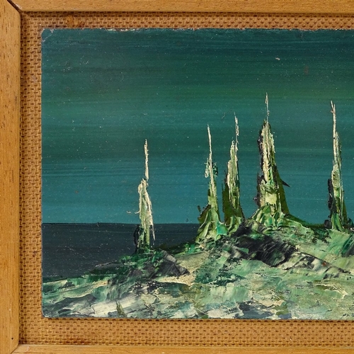 1318 - Basil Hadley, oil on board, surrealist landscape, image 4.5