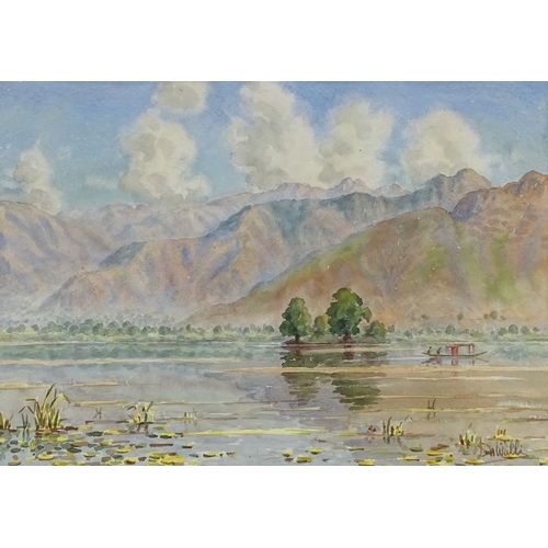 1319 - Dinanath Walli, pair of watercolours, Kashmir landscapes, 9