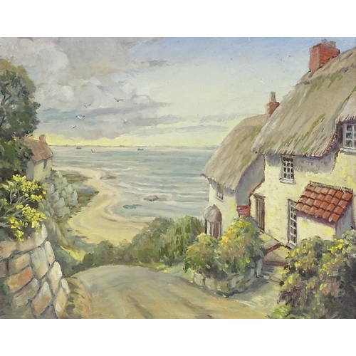 1329 - Les Dando, oil on board, Cadwith Cove Cornwall, signed, 16