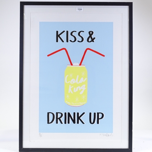 1334 - Rose Stallard, contemporary lithograph, kiss and drink up, signed, no. 25/50, image 24