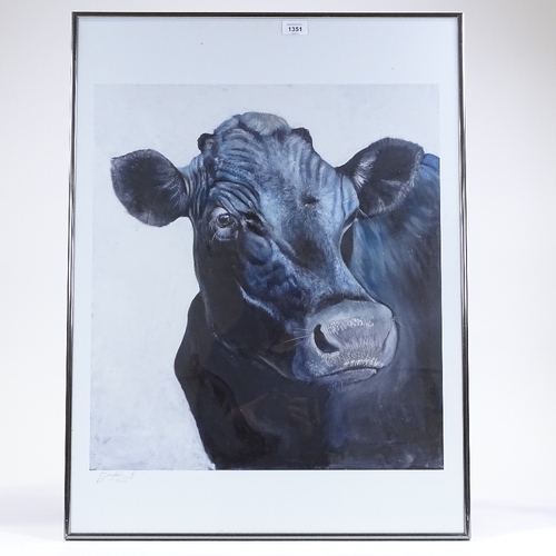 1351 - Clive Fredriksson, colour print, cow, signed in pencil, image 23