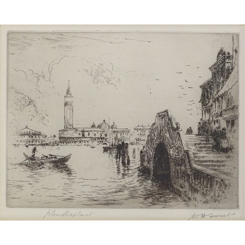 1356 - W H Sweet, pair of etchings, scenes in Venice, image 5.5