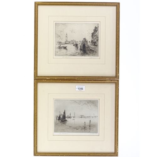 1356 - W H Sweet, pair of etchings, scenes in Venice, image 5.5