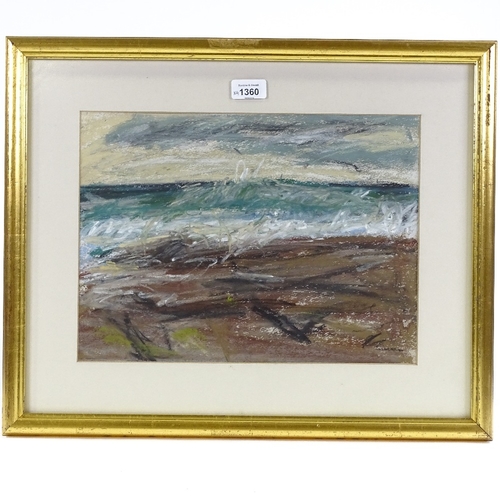 1360 - Tom Llewellyn Phillips, 4 coloured pastels, shore scenes