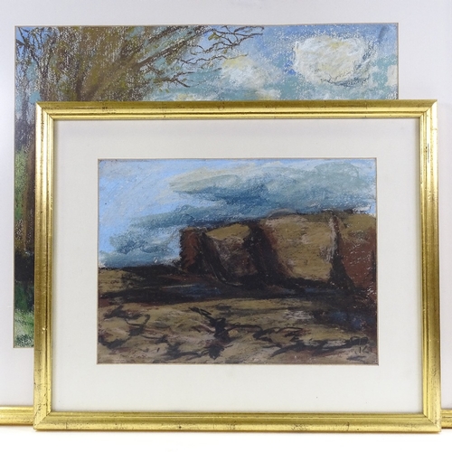 1362 - Tom Llewellyn Phillips, 2 pastel drawings, river and seascapes, framed (2)