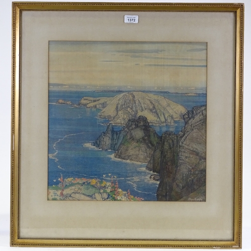 1372 - Edward Reginald Frampton (1872 - 1923), lithograph, view of Sark, signed, 17.5