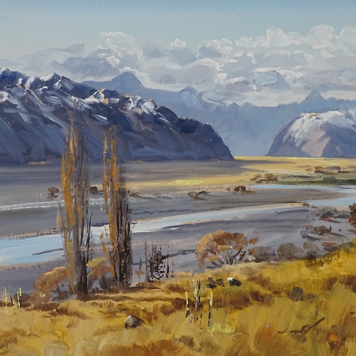 1374 - Aston Greathead (New Zealand artist), oil on board, Mount Cook landscape, signed, 15