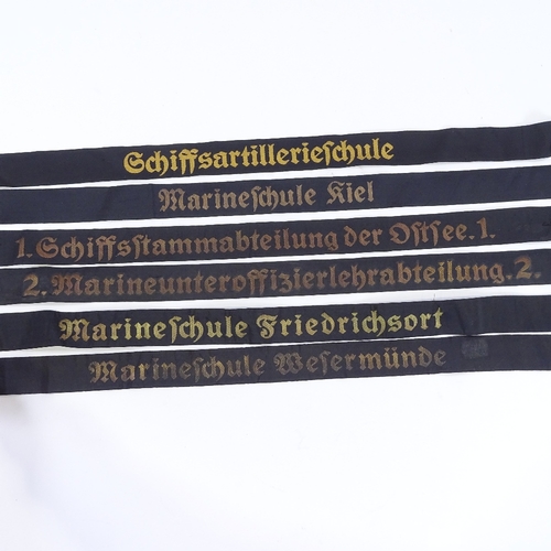 111 - 6 German Navy cap tallies