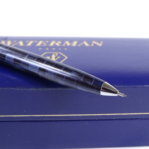 125 - A Waterman Expert propelling pencil, grey geometric pattern, new and boxed