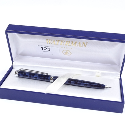 125 - A Waterman Expert propelling pencil, grey geometric pattern, new and boxed