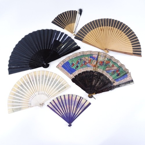 161 - A group of late 19th/early 20th century fans (6)