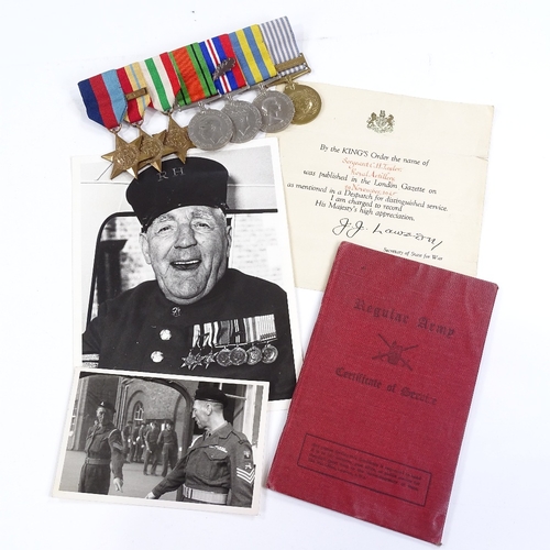 196 - A group of 7 Second War and Korean War medals, to CH Taylor 22535192 Royal Artillery, with Army Serv... 