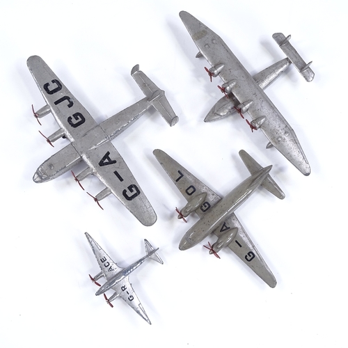 209 - 4 Dinky Meccano aircraft; York, Viking, Flying Boat, and Light Racer, largest 16cm wingspan (4)