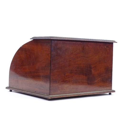 27 - A Victorian mahogany tambour-front stationery box, with single drawer below, width 39cm