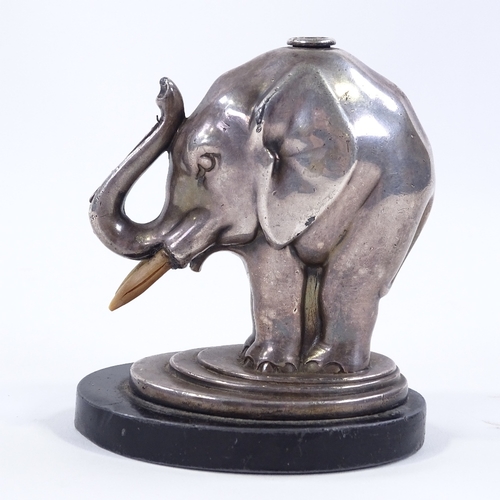 9 - An Art Deco electroplate elephant design table lighter, no visible factory marks, height 10.5cm