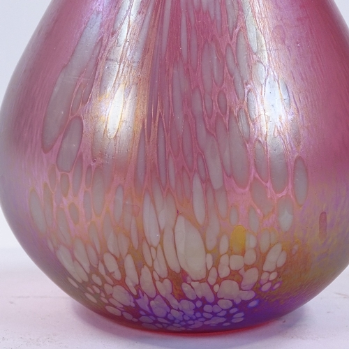 90 - Royal Brierley Studio glass cranberry and white vase, height 23cm, boxed and unused