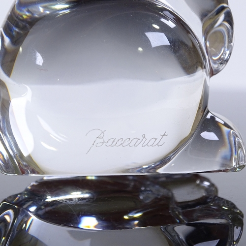 96 - Baccarat France, lead crystal rabbit, etched signature with label, height 8cm