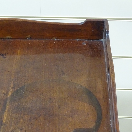 243 - A Georgian mahogany butler's tray on folding stand, 30