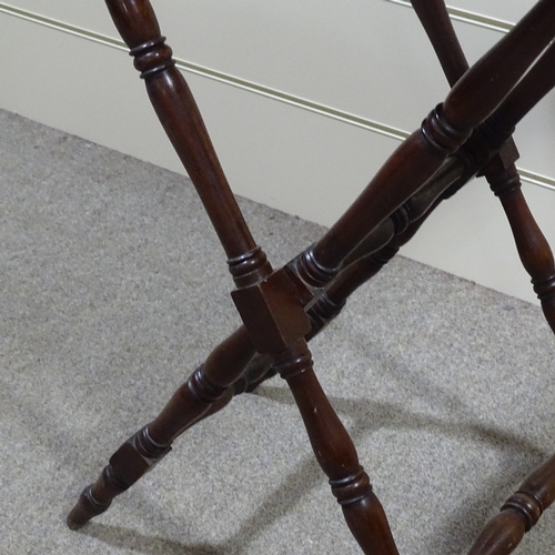 243 - A Georgian mahogany butler's tray on folding stand, 30