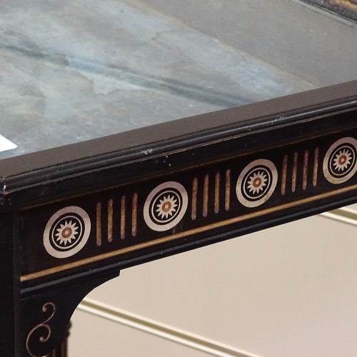 245 - A 19th century ebonised vitrine table, width 23