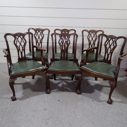 252 - 6 Chippendale style mahogany dining chairs