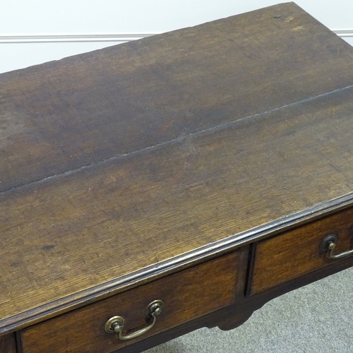 274 - A George III oak lowboy with 2 frieze drawers, width 2'8