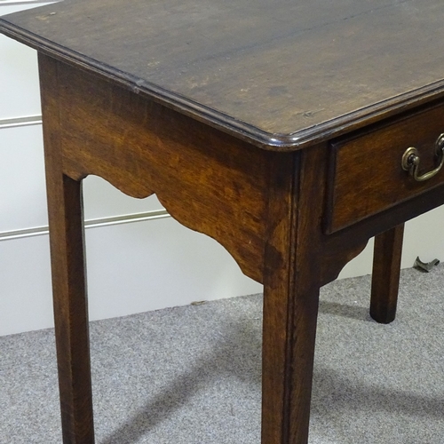 274 - A George III oak lowboy with 2 frieze drawers, width 2'8