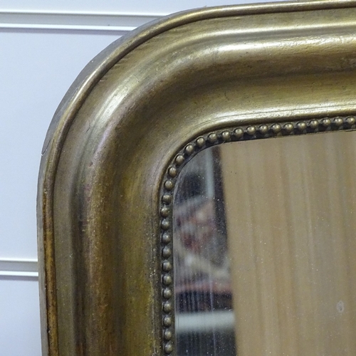 275 - A Victorian moulded gilt-framed wall mirror, 2'10