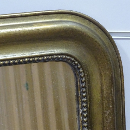 275 - A Victorian moulded gilt-framed wall mirror, 2'10