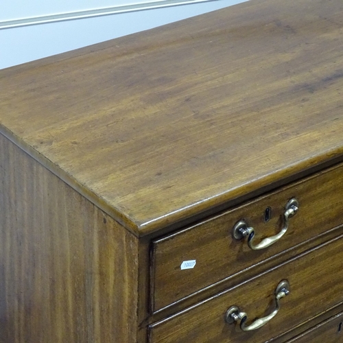 276 - A George III mahogany square chest of 3 long and 2 short drawers, of small size, width 2'10