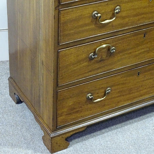 276 - A George III mahogany square chest of 3 long and 2 short drawers, of small size, width 2'10