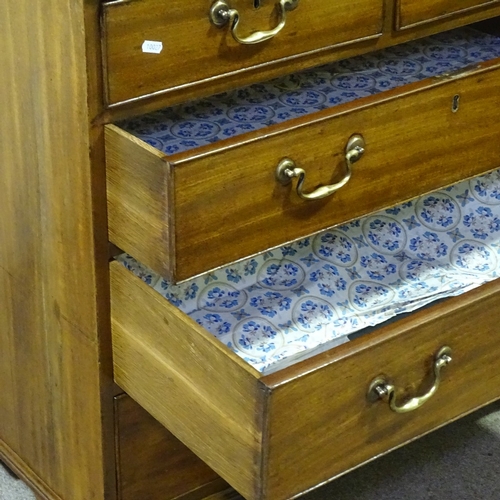 276 - A George III mahogany square chest of 3 long and 2 short drawers, of small size, width 2'10