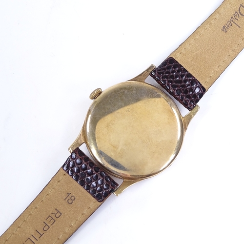 307 - LONGINES - a 9ct gold wristwatch, circa 1960s, 17 jewel mechanical movement, with quarterly Arabic n... 