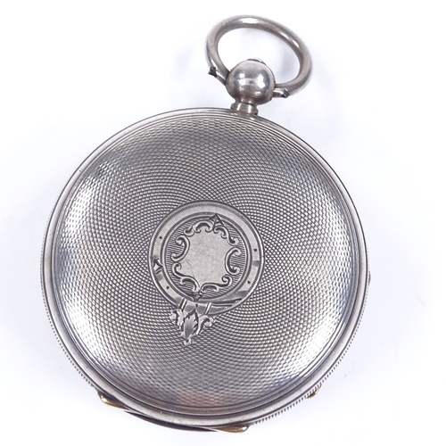 316 - J W BENSON - a 19th century silver-cased open-face key-wind pocket watch, white enamel dial with Rom... 