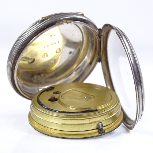 316 - J W BENSON - a 19th century silver-cased open-face key-wind pocket watch, white enamel dial with Rom... 