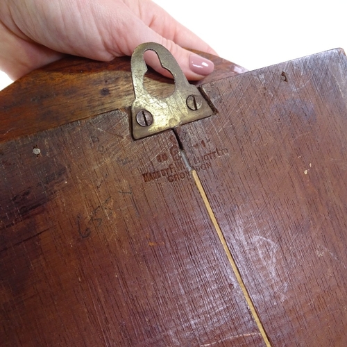 341 - A George VI mahogany-cased dial wall clock of small size, 20cm dial, 27cm diameter overall