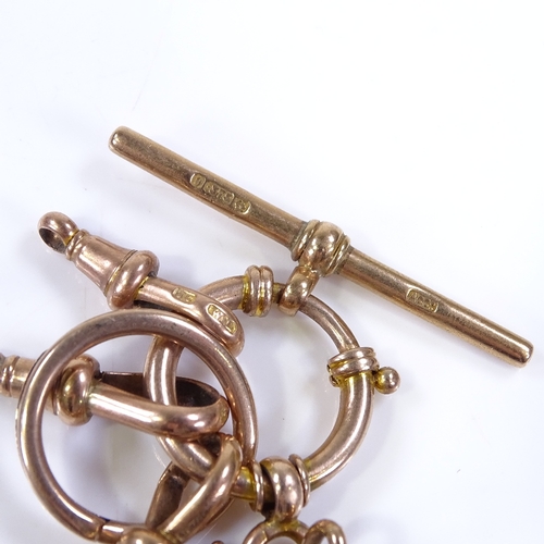 408 - Various 9ct gold jewellery parts, including large unmarked dog clip, length 44.7mm, T-bar etc, 27g t... 