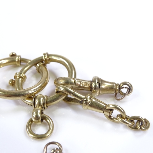 462 - A group of 14ct gold jewellery attachments, including dog clips, 16.4g total