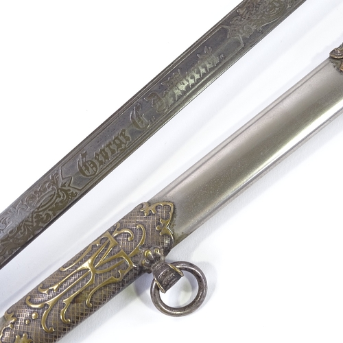 14 - A Knight's Templar ceremonial sword by the Pettibone Bros Manufacturing Co, with etched blade and ni... 