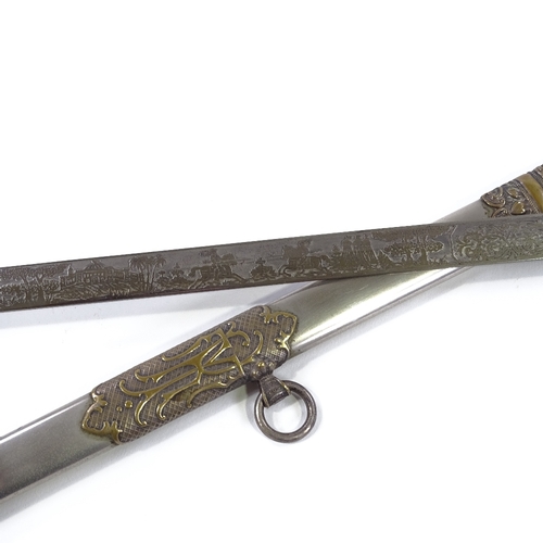 14 - A Knight's Templar ceremonial sword by the Pettibone Bros Manufacturing Co, with etched blade and ni... 